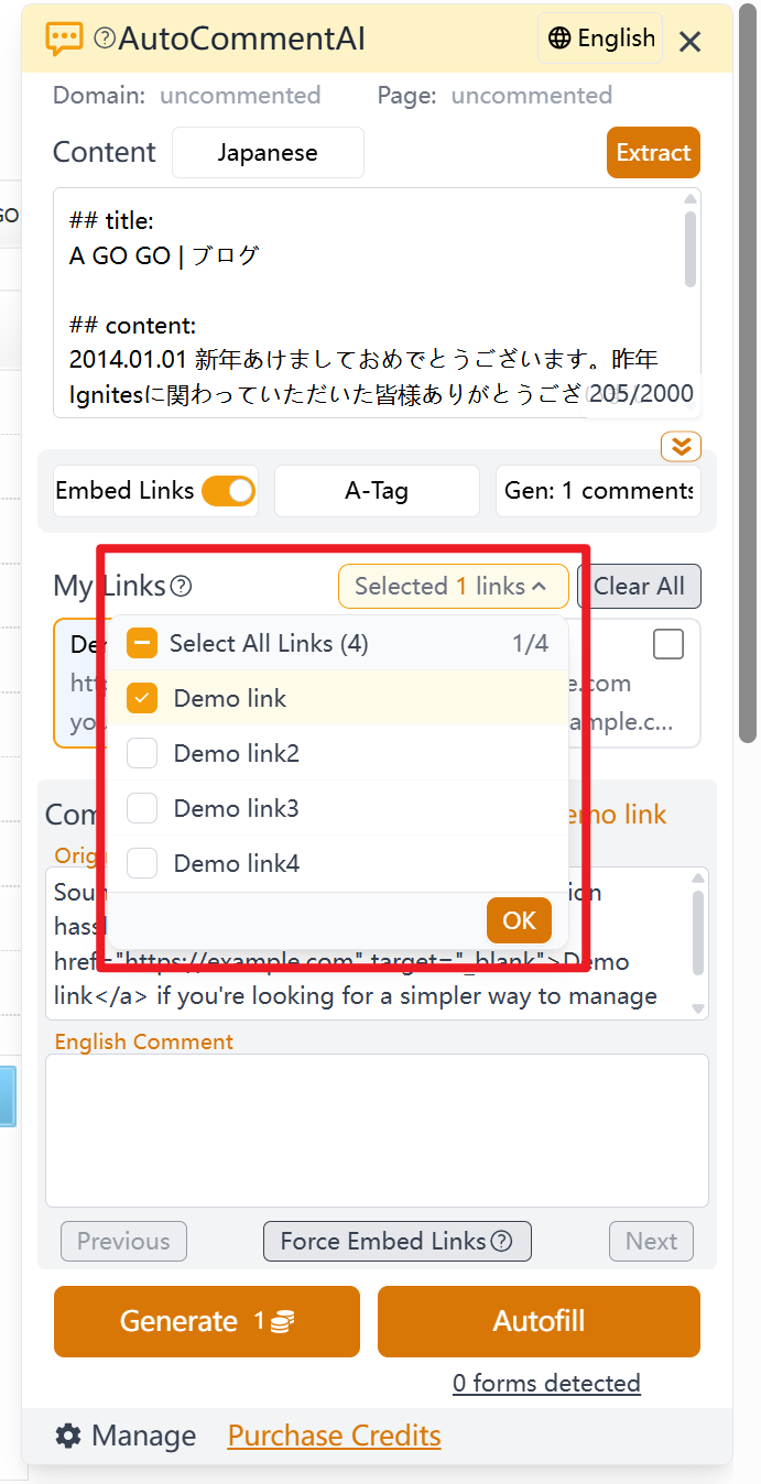 Dropdown Select Links