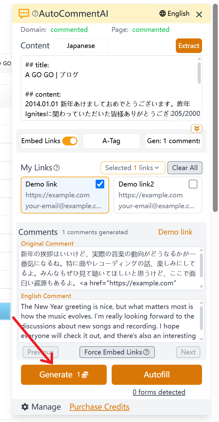 Generate Comments